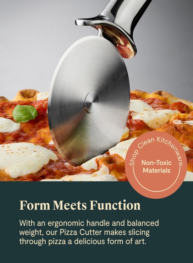 Caraway Pizza Cutter Wheel - Non Toxic Stainless Steel - Essential Kitchen Tool - Ergonomic Handle - Image 2