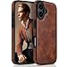 LOHASIC for iPhone 17 Case Vintage Leather Thin Slim Luxury PU Soft Flexible Bumper NonSlip Grip Protective Cover Men Women Phone Case for iPhone 17 63 2025 Retro Brown - Image 2