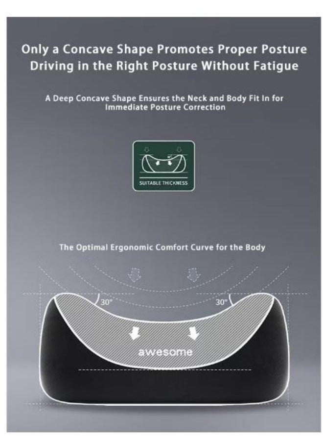 Generic Car Seat Headrest Neck Pillow Ergonomics Car Neck Pillow Durable Neck Pillow Automotive Neck Support Neck Pain Relief Adjustable Neck Pillow Anti-Static Technology Fabric Black Color  - Image 4