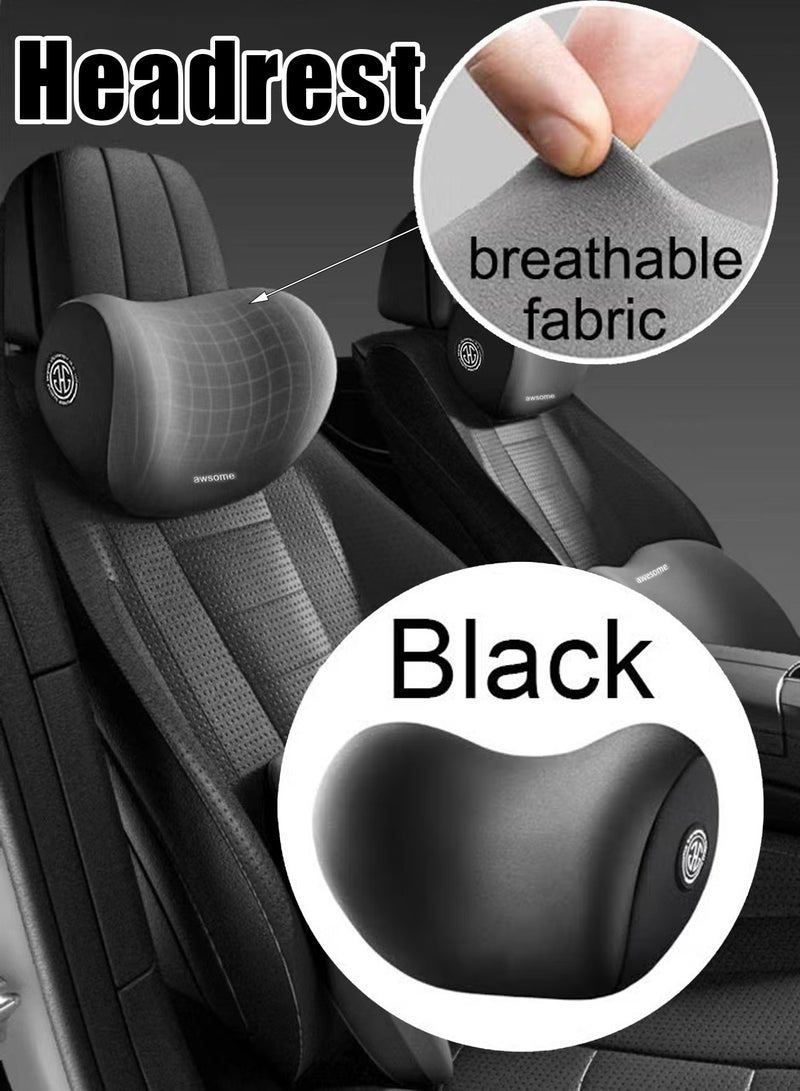 Car Seat Headrest Neck Pillow Ergonomics Car Neck Pillow Durable Neck Pillow Automotive Neck Support Neck Pain Relief Adjustable Neck Pillow Anti-Static Technology Fabric Black Color - Image 1