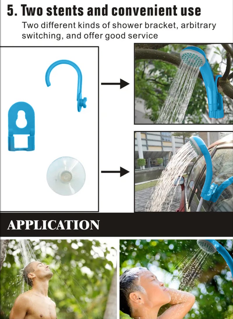 Toshonics Portable Outdoor Shower Kit with Dual Heads, Foldable Bucket, and Rechargeable Pump - Ideal for Camping, Travel, and Outdoor Cleaning - Image 4