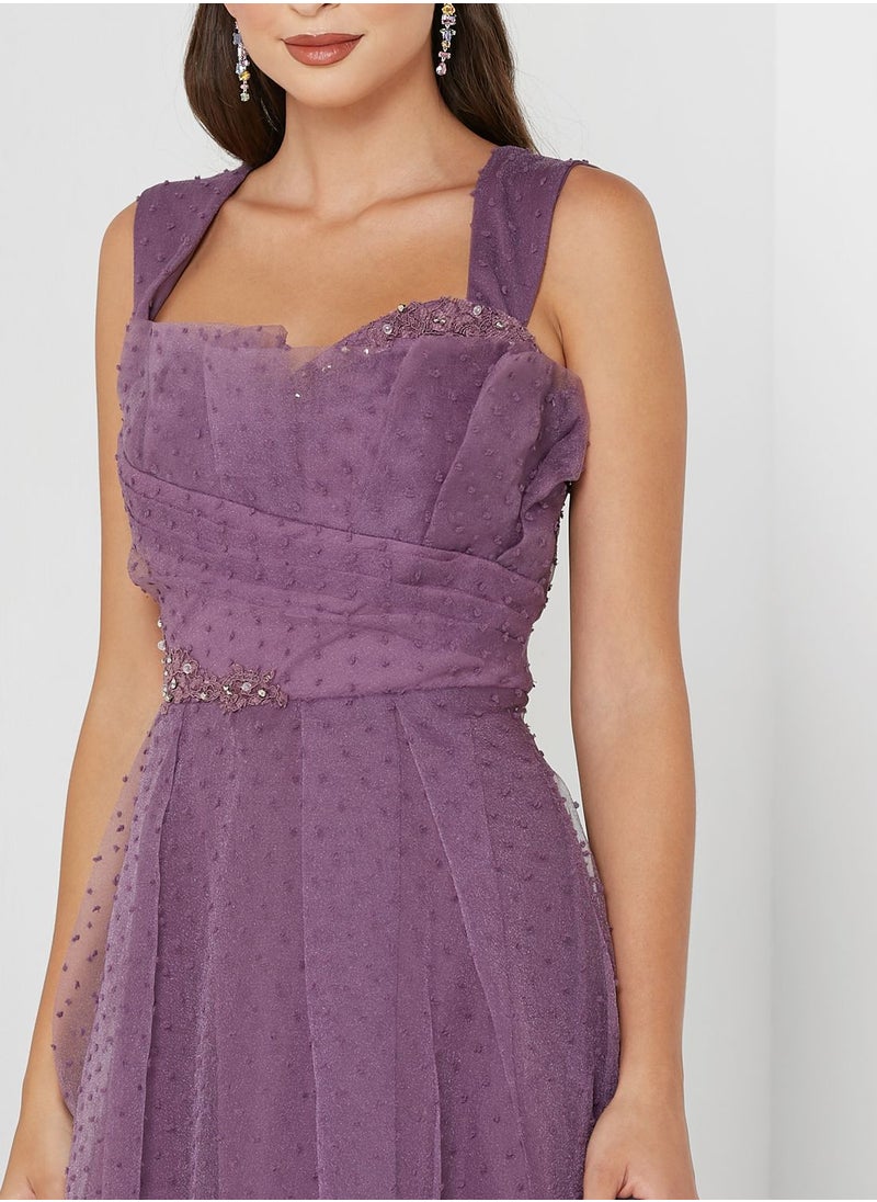 Ella Limited Edition Ruched Detail Tulle Dress  - Image 3