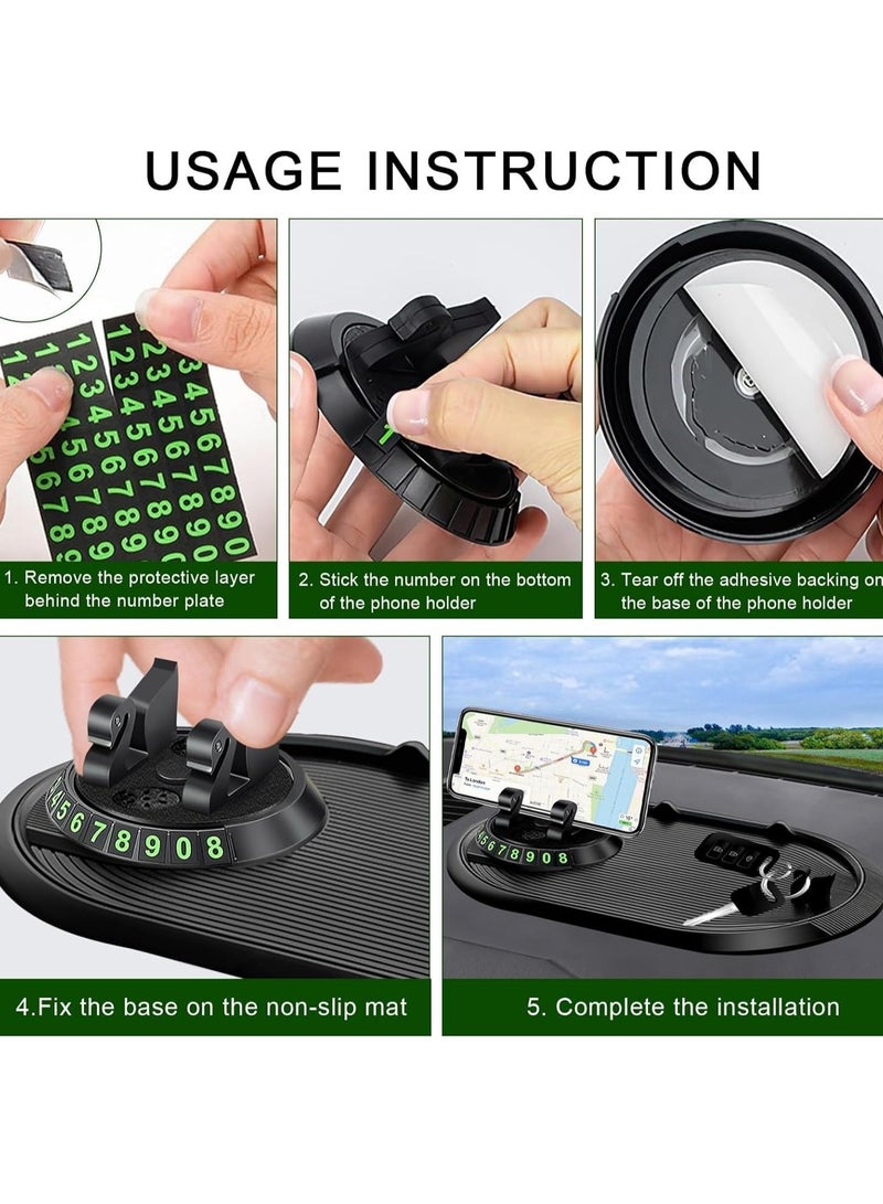 SYOSI Car Anti-Slip Mat Auto Phone Holder Multifunction Rotatable Car Anti Slip Mat Phone Holder Anti Slip Phone Mat for Car Dashboard Cell Phone Holder Car Dash Phone Holder - Image 5
