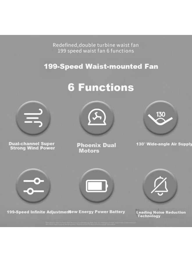 Kovol Upgraded Large Capacity Dual-drive Waist Fan Outdoor Portable Bed Usb Fan Waist Bag Portable Hanging Neck Long Battery Life Large Capacity - Image 4
