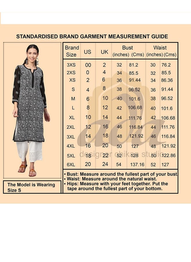 ADA - Ada Lucknowi Chikankari Hand Embroidered White Cotton Kurti Kurta for Women A149984 (3XL) - Image 1
