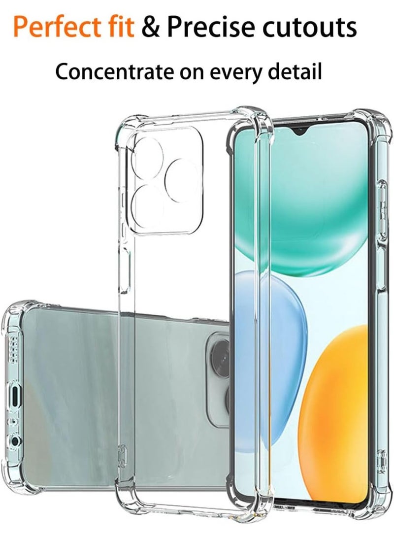 جراب حماية لهاتف Honor X5C / Honor X5C Plus، غطاء TPU شفاف ناعم، جراب حماية خفيف الوزن، جراب ماص للصدمات لحماية الكاميرا، متوافق مع Honor X5C Plus - Image 2