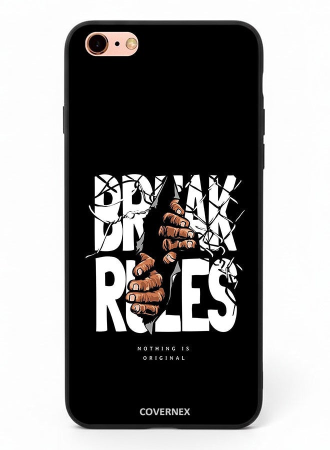 Covernex Apple iPhone 6s Plus Protective Case Cover Printed Featuring Break Rules Shattered Text Graphic - Image 2