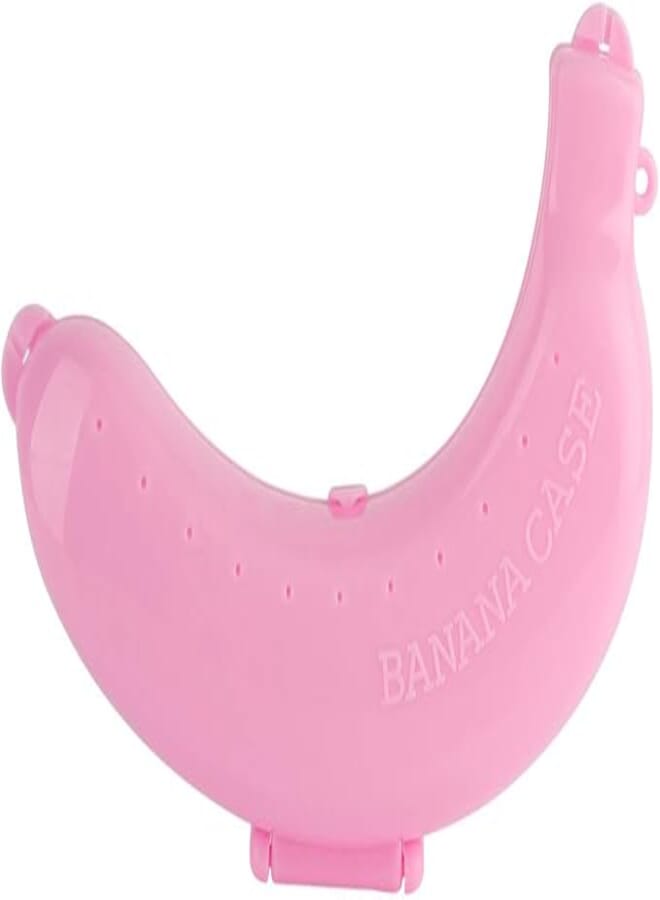 Tnfeeon Banana Keeper, Outdoor Travel Case Banana Protector Cute Carrier Storage Box Plastic Banana Protector Box Banana Case for Lunch Box Storage Covers for Fruits Freshness (Pink)