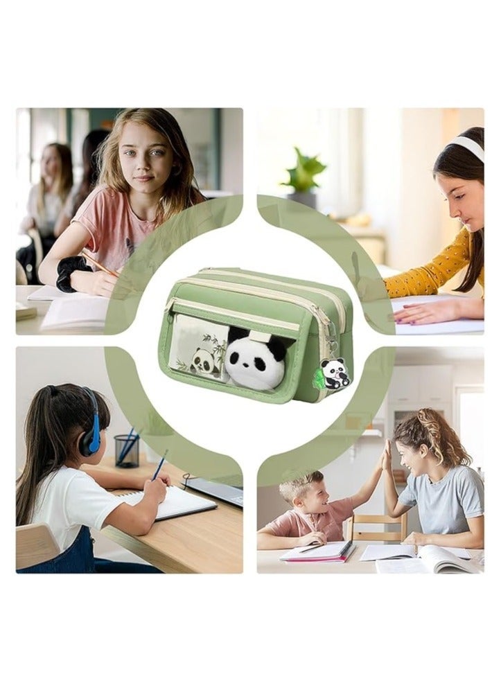 Panda Multi-Layer Pencil Case Set, Large Capacity Pencil Pouch, Cute And Aesthetic Panda Stationery Supplies, Zipper Pouch For Pens - Image 2