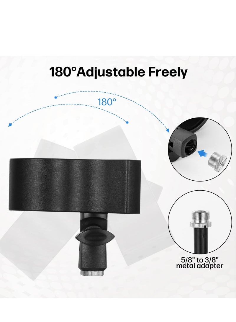 SYOSI 2 Pcs Upgraded Mic Clip Holder, Adjustable Microphone Holder for Microphones with Outer Diameter Between 32mm and 60mm, with 5/8" to 3/8" Screw Adapter - Image 4