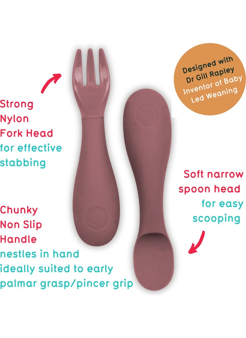 TUM TUM Boxed Silicone Spoon Fork Set Betsy Bear  - Image 2