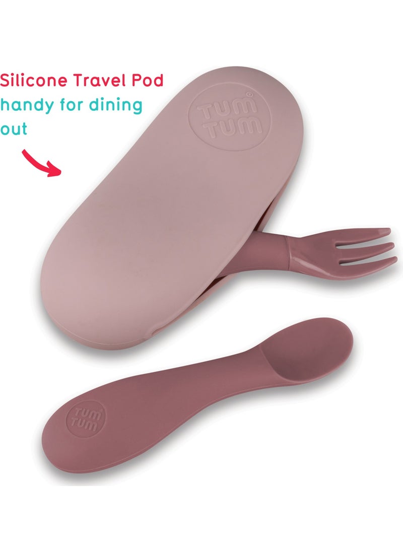 TUM TUM Boxed Silicone Spoon Fork Set Betsy Bear  - Image 3