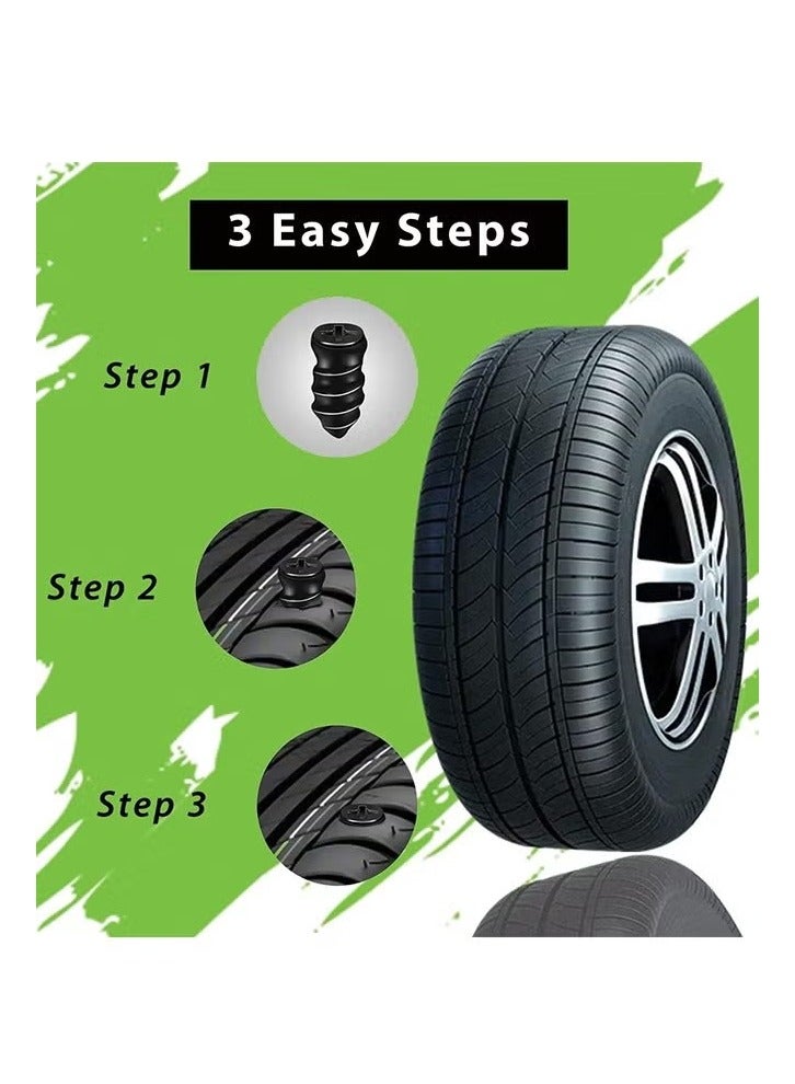 20 قطعة من مسامير إصلاح الإطارات المطاطية، مسامير مطاطية لإصلاح الإطارات، أداة سريعة ذاتية الخدمة لإصلاح الإطارات، مسامير مطاطية لإصلاح الإطارات بالفراغ، مناسبة لإصلاح ثقب إطارات السيارات والدراجات النارية والجيب - Image 2