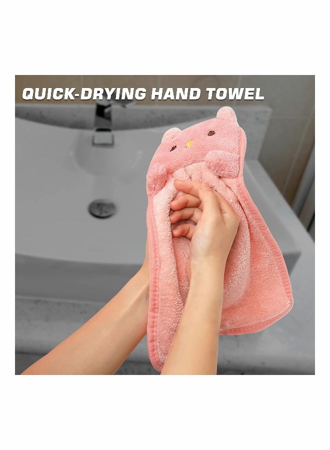 4 Packs Cute Hand Towels - Ultra Thick Children Bathroom Hand Towels Cartoon Animals Microfiber Absorbent Hand Towels for Kitchen - Image 5