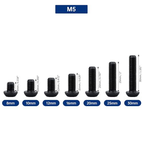 Fayeploo 50 pcs M5-0.8 x 25mm High-Strength Button Head Torx Screws, Grade 10.9, Black Oxide, for Precision Electronics DIY, Includes Torx Bit (Size T25) - Image 3