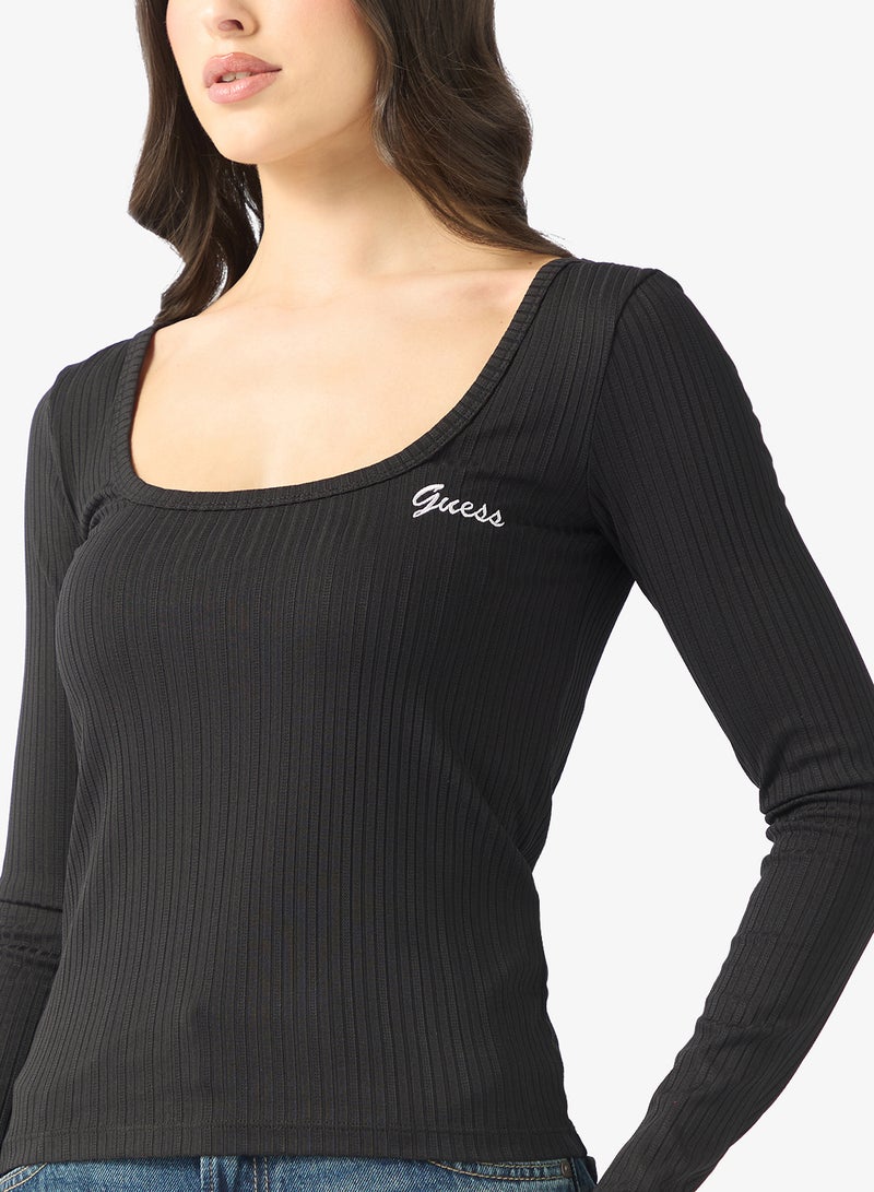 GUESS Fabia Long Sleeve Rib Knitted Top - Image 3