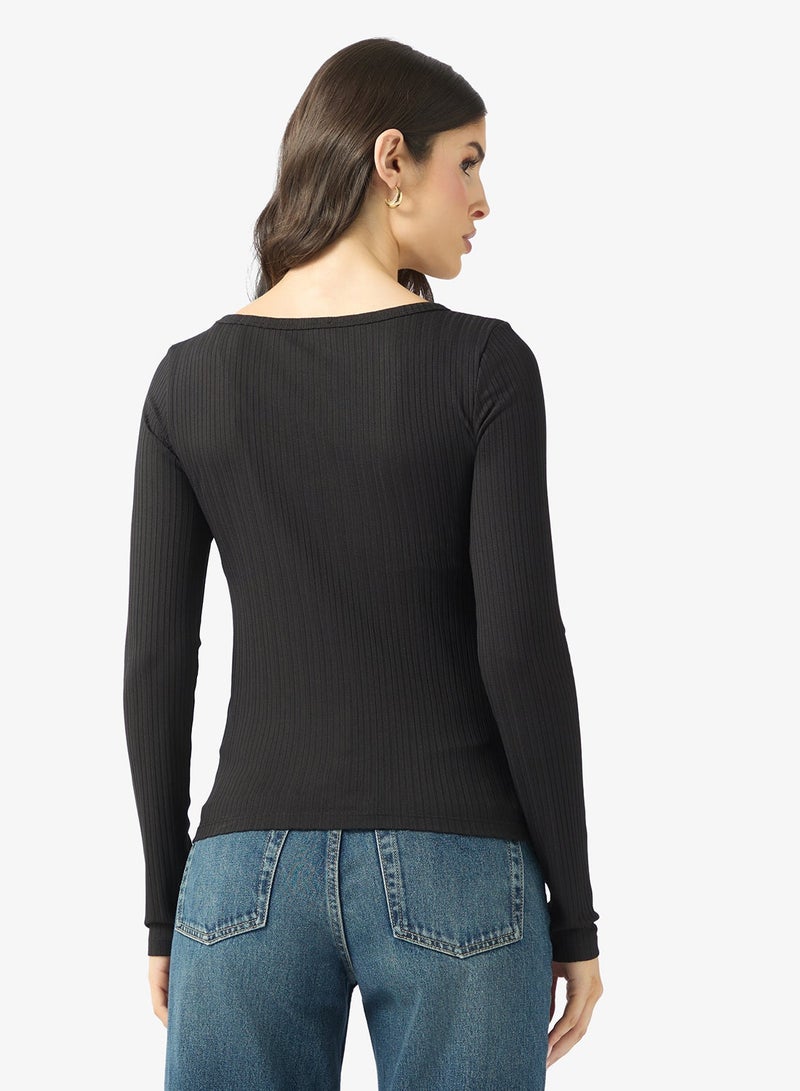 GUESS Fabia Long Sleeve Rib Knitted Top - Image 2