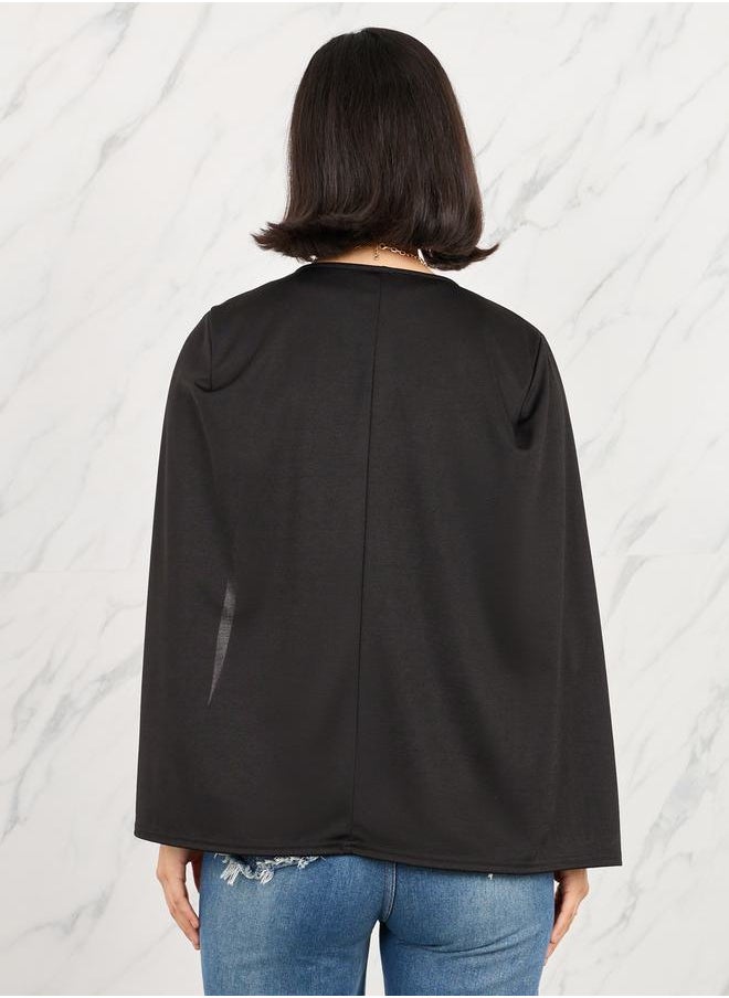 Styli - Slit Sleeves Cape Blazer - Image 1