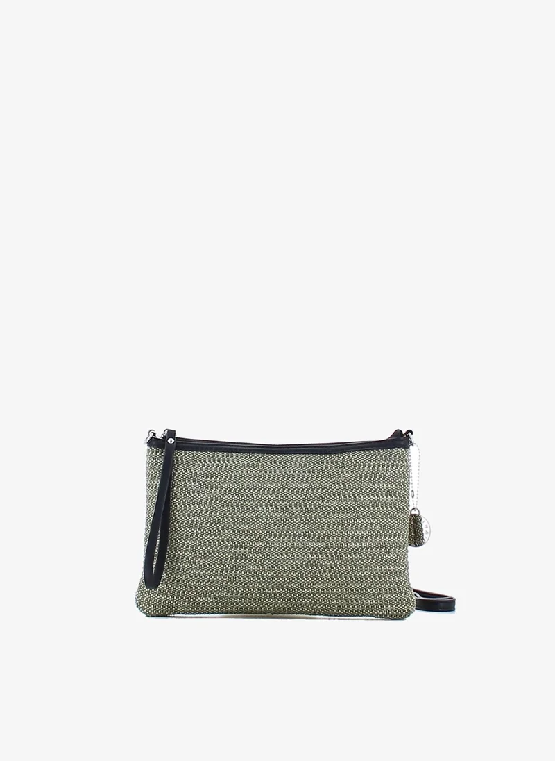 Marina Galanti Marina Galanti Women's Aggius Straw-Effect Clutch Bag, Sage Green/Natural