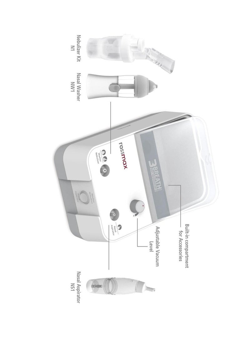 Rossmax - 3-in-1 Piston Nebulizer NK 1000 - Nasal Wash, Aspirator & Nebulizer for Comprehensive Care - Image 1