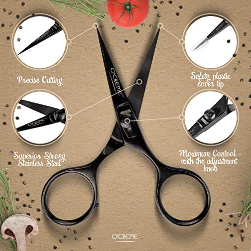 O'Creme Super Sharp Chef Scissors All Stainless Steel Snips Garnishing Tool (Gold) - Image 2
