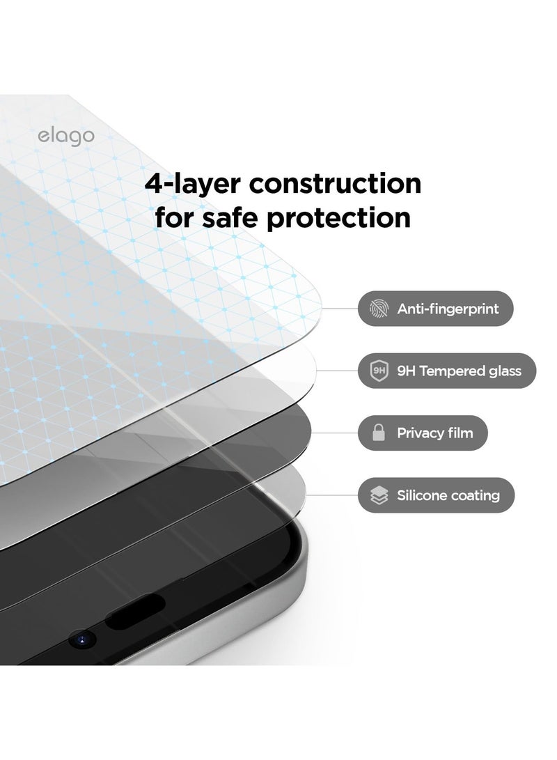 Elago Privacy Tempered Glass for iPhone 16 Plus (2024) Screen Protector - [1Pack] - Image 2
