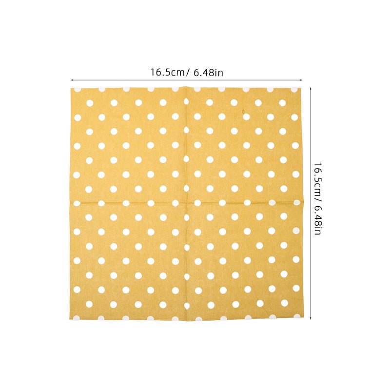 Gold Dot Printed Paper Napkins 16pcs 3 Ply Disposable Serviettes 16 5x16 5cm For Birthday Wedding Party - Image 3