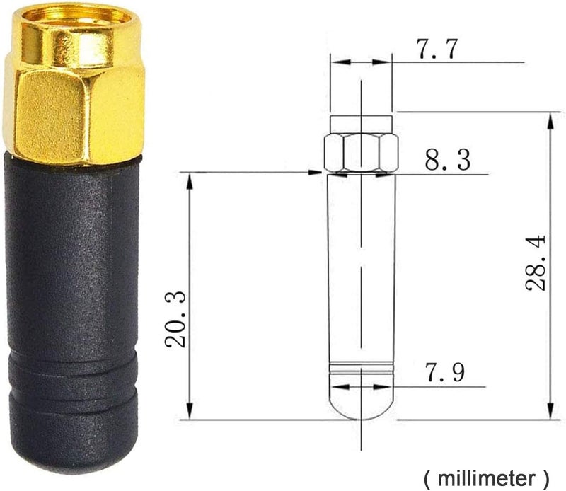 onelinkmore FPV Small WiFi Antenna 2.4GHz Bluetooth Mini WiFi Antenna Wireless Omni Thumb Antenna mmdvm Network Router RP SMA Male TX RX Mini RHCP Racing Drone Antenna for Multicopter Back Up Camera Pack of 2 - Image 4