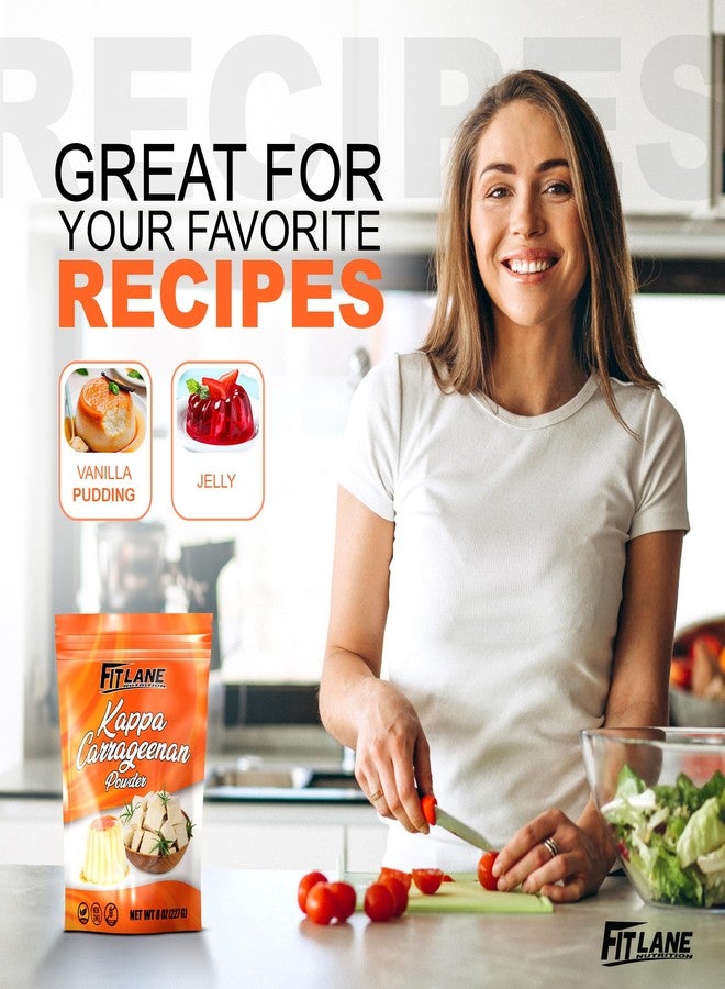 Fit Lane Nutrition Kappa Carrageenan Powder 8 oz - For Vegan Mozzarella Cheese - Non-GMO - Refined Food Grade - For Marbling - Natural Vegetarian Thickener for Cooking and Desserts - By Fit Lane Nutrition - Image 3