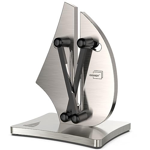 Grihot VN3 Professional Knife Sharpener | 3-Action Streamlined Sailboat Design for Effortless Knife Sharpening - The Ultimate Tool for Precision 11 to 21 Degree Angles (Upgrade Stainless Steel) - Image 1