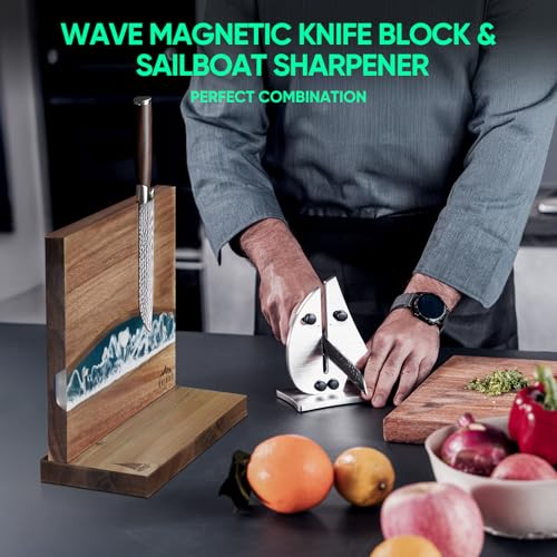 Grihot VN3 Professional Knife Sharpener | 3-Action Streamlined Sailboat Design for Effortless Knife Sharpening - The Ultimate Tool for Precision 11 to 21 Degree Angles (Upgrade Stainless Steel) - Image 3