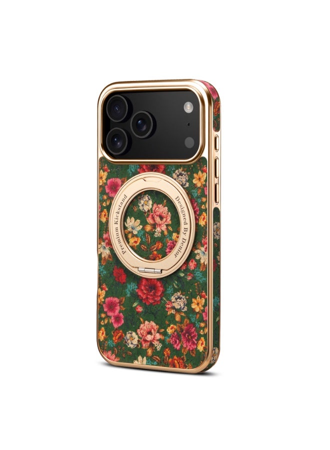 general MagSafe-Compatible iPhone 17 Pro Max Case with Magnetic Attachment Rotating Stand Leather Case with Floral Pattern Shock-Resistant and Scratch-Resistant Compatible with MagSafe - Image 1