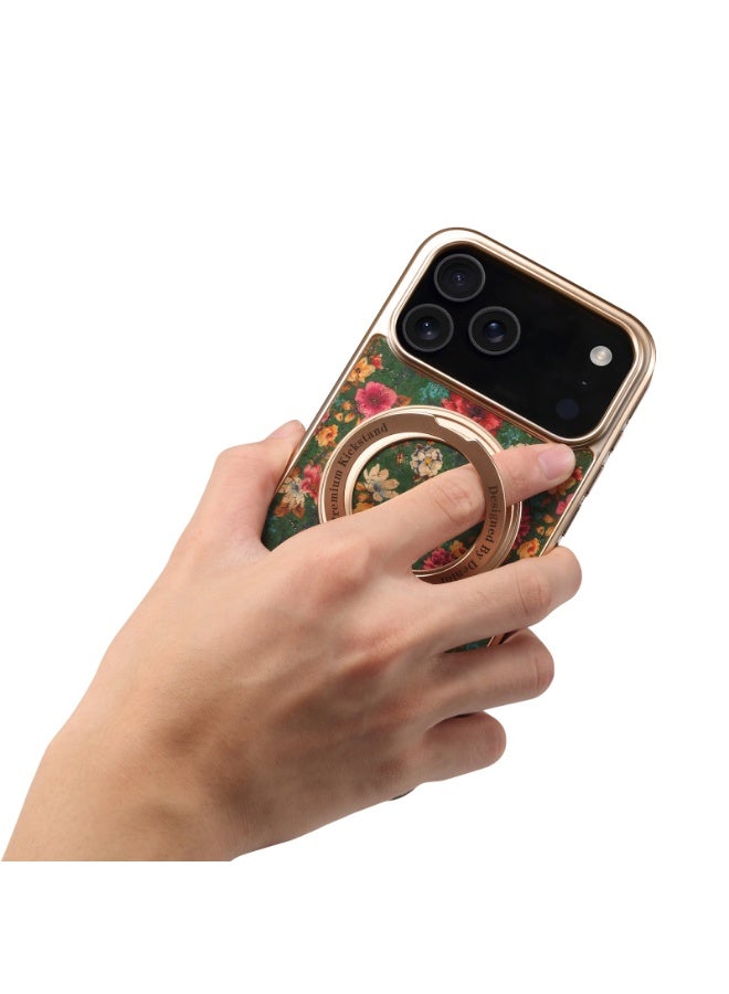 general MagSafe-Compatible iPhone 17 Pro Max Case with Magnetic Attachment Rotating Stand Leather Case with Floral Pattern Shock-Resistant and Scratch-Resistant Compatible with MagSafe - Image 5