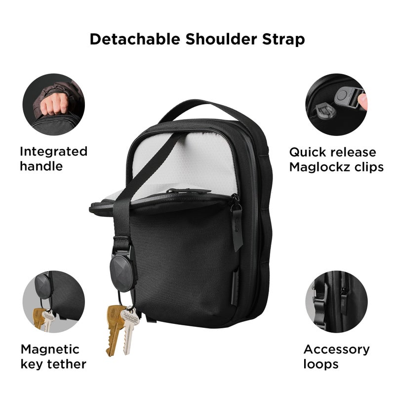 ALPAKA Metro Sling V2 RFID Blocking Crossbody Bag for Daily Commuting and Travel, Compact EDC Sling with Adjustable Strap, MOLLE Compatible, YKK Zippers, Recycled Axoflux 300D, Black - Image 4