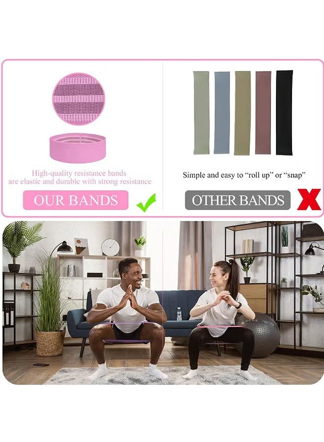 واي جيه الساقين والوركين 3 قطع غير قابلة للانزلاق مرنة رياضية حزام اللياقة البدنية 66X8 سم 66X8 سم أرجواني وردي أخضر - Image 5