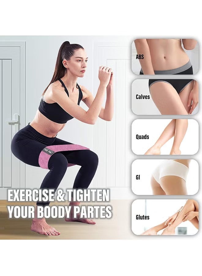 واي جيه الساقين والوركين 3 قطع غير قابلة للانزلاق مرنة رياضية حزام اللياقة البدنية 66X8 سم 66X8 سم أرجواني وردي أخضر - Image 3