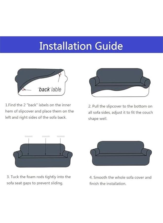 Beauenty Universal High Stretch Sofa Slipcovers Loveseat Couch Covers Armchair Furniture Protector Wrap (A01, Medium)  - Image 4
