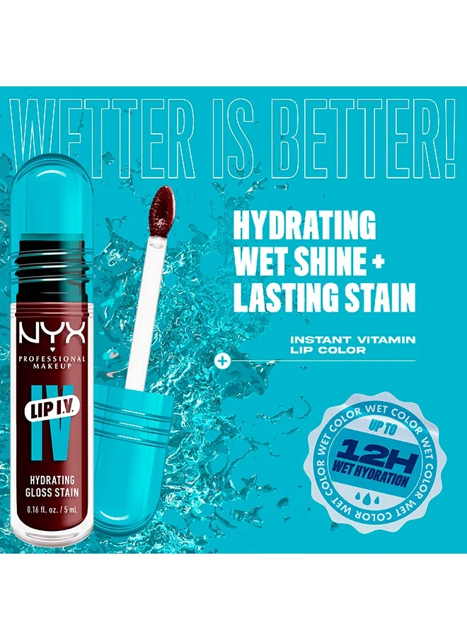 NYX PROFESSIONAL MAKEUP Lip IV Hydrating Gloss Stain – Water 'Bout Wine?