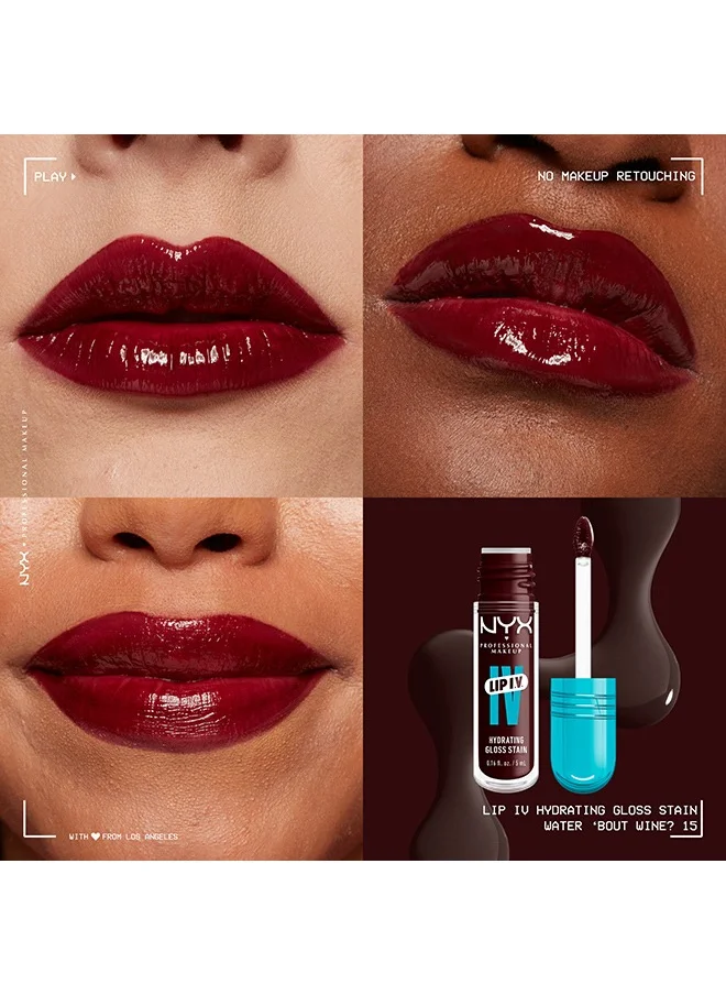 NYX PROFESSIONAL MAKEUP Lip IV Hydrating Gloss Stain – Water 'Bout Wine?