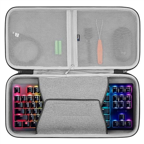 GEEKRIA Tenkeyless TKL Keyboard Hard Shell Travel Case, for 80%/87 Key Computer Mechanical Gaming Keyboard Compatible with Razer Huntsman V2 TKL, Razer BlackWidow TE Chroma v2 TKL - Image 1