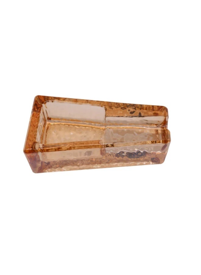 Hemingway Luxury Crystal Glass Decorative Ashtray, Elegant Portable Household Tray, Gold Finish - Image 1