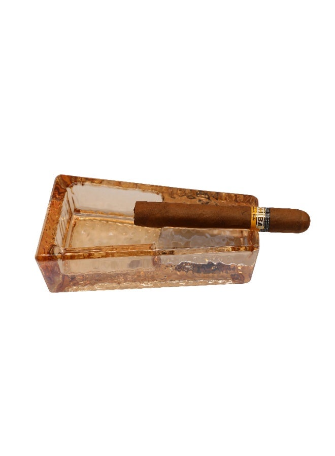 Hemingway Luxury Crystal Glass Decorative Ashtray, Elegant Portable Household Tray, Gold Finish - Image 4
