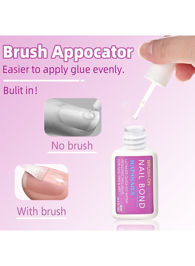 JS Super Strong Nail Glue for Nail Tips 8ml, Acrylic Nails and Press On Nails, Nail Bond Brush On Nail Glue for Press On Nails Long Lasting Nail Glue for Acrylic Nails Fake Nails Tips - Image 4