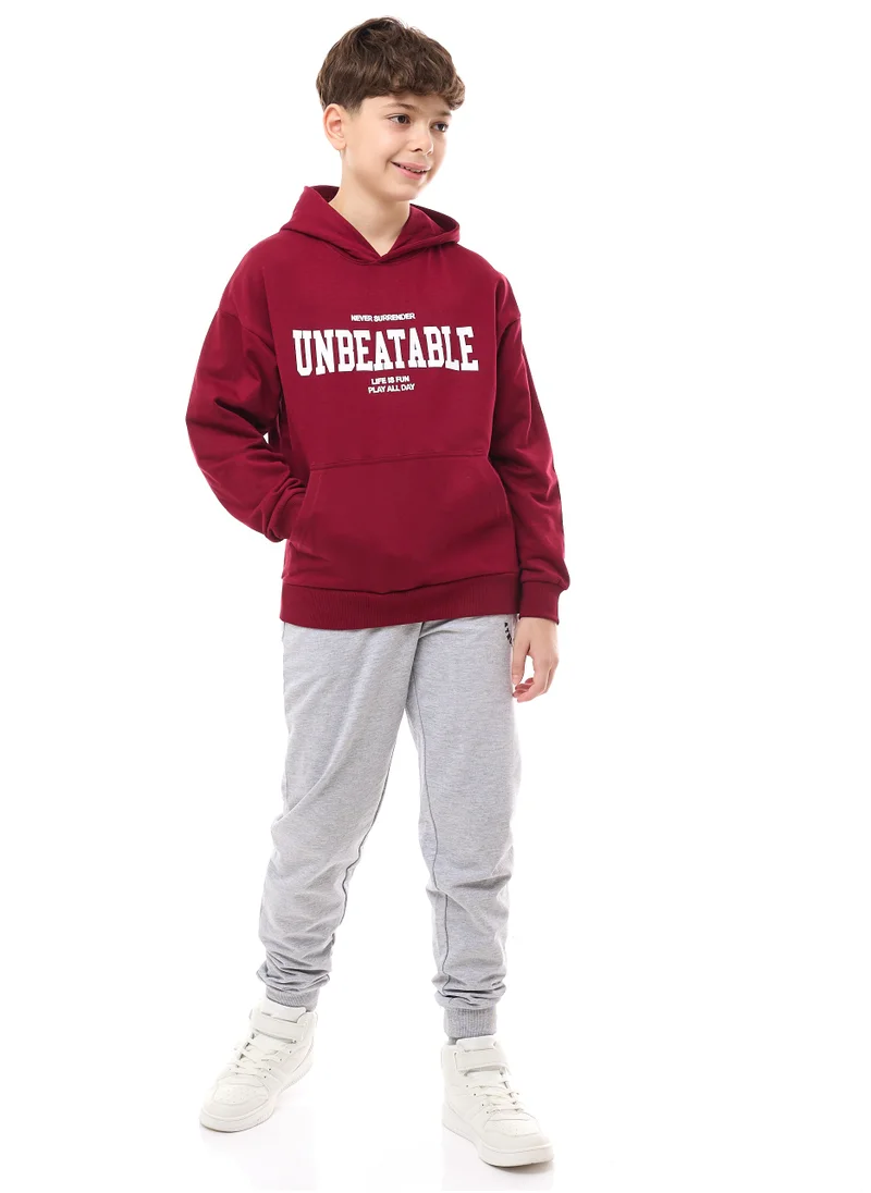 victor and jane Boys "UNBEATABLE" Graphic Printed Hoodie
