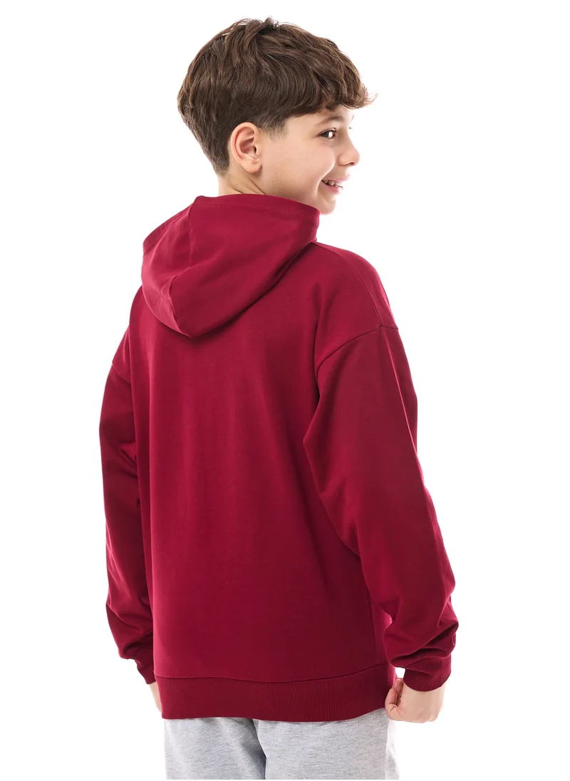 victor and jane Boys "UNBEATABLE" Graphic Printed Hoodie