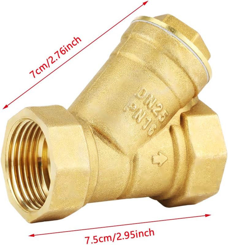 comfrt Brass Strainer, Filter Valve Connector 1" BSPP Female Thread Y Shaped /2in Strainer for Water Oil Separation - Image 4