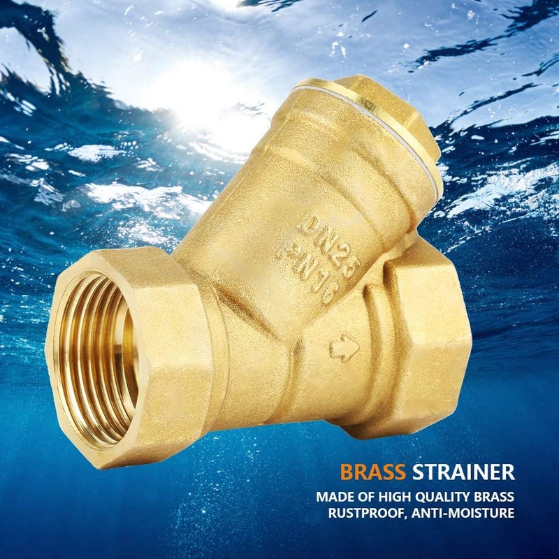 comfrt Brass Strainer, Filter Valve Connector 1" BSPP Female Thread Y Shaped /2in Strainer for Water Oil Separation - Image 2