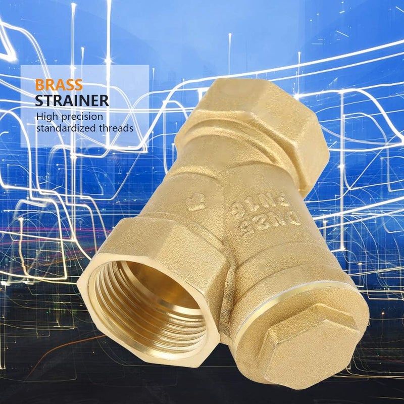 comfrt Brass Strainer, Filter Valve Connector 1" BSPP Female Thread Y Shaped /2in Strainer for Water Oil Separation - Image 3
