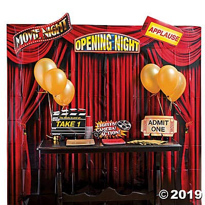 Fun Express Red Curtain Backdrop Banner (6 feet x 6 feet) Party Decor - Image 2