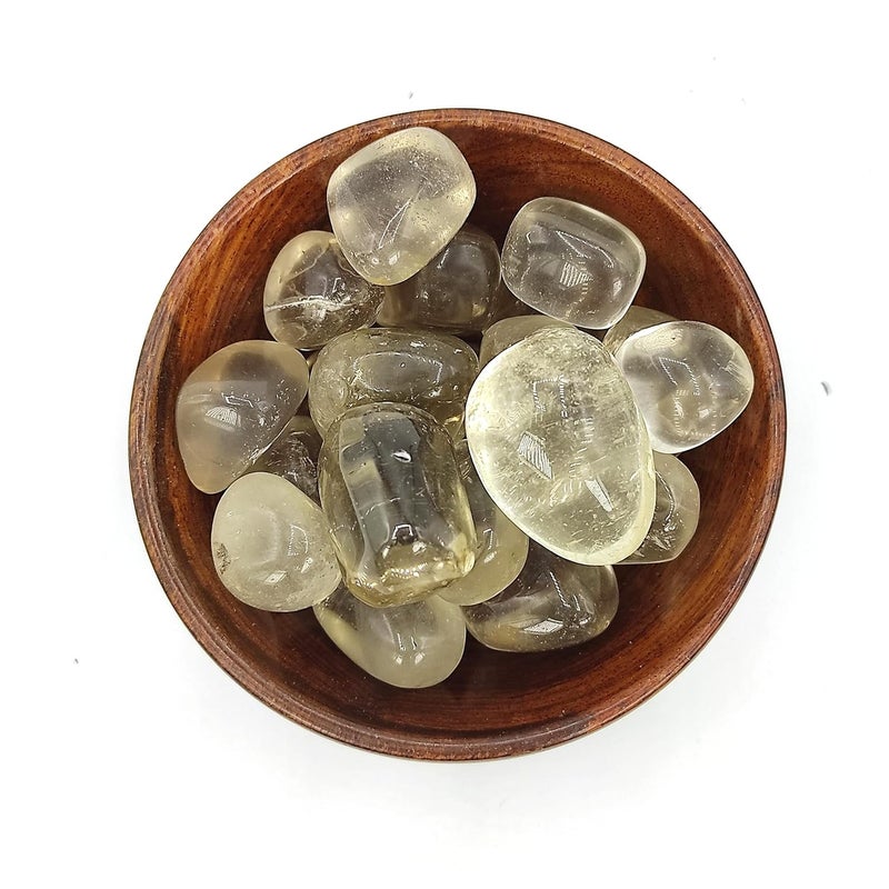 Plus Value Indian Smokey Smoky Quartz Tumbles Stone Pebbles Tumbled Healing Crystal Metaphysical Healing Chakra Stone 300Grams Wooden Bowl - Image 3